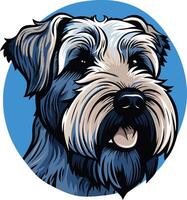 Portrait of a Smiling Miniature Schnauzer vector