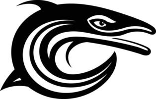 A bold and fierce stylized fish logo design vector
