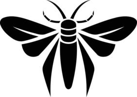 Simple, elegant silhouette of a moth in black vector