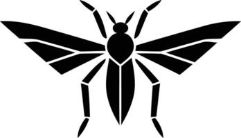 A bold and minimalist silhouette of a bug, perfect for branding, logos, or design projects requiring a nature inspired symbol vector