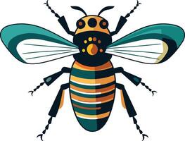 Bee Illustration with Geometric Patterns vector