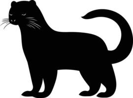 A simple, elegant silhouette of a ferret standing in profile vector