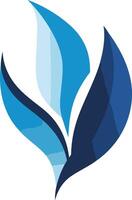 Abstract Blue and White Leaf Design vector