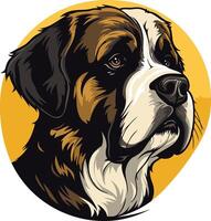 Portrait of a Saint Bernard Dog vector
