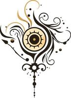Abstract Floral Design with a Circular Motif vector