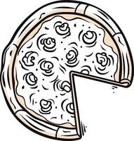 Pizza with Missing Slice, Cartoon Style vector