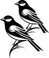 Two birds in a simple, elegant silhouette, perfect for minimalist design projects, tattoos, or branding vector