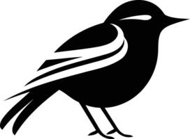 A minimalist black and white silhouette of a bird, ideal for logos, branding, or design elements vector