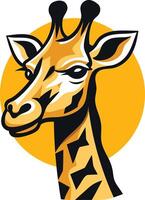 Giraffe Portrait with a Yellow Background vector