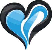 Abstract Heart Design with Blue and Black vector