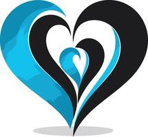 Abstract Heart Design with Blue and Black vector