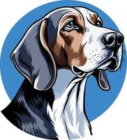 Portrait of a Beagle Dog with Blue Eyes vector
