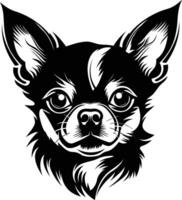 A striking silhouette of a chihuahua's head, perfect for pet related projects, branding, or design elements vector