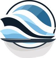 Abstract Logo Design with Waves vector