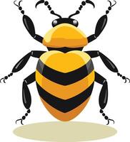 Cartoon Illustration of a Yellow and Black Beetle vector