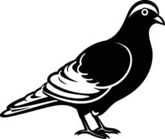 A simple, bold silhouette of a dove, perfect for tattoos, branding, and logos vector
