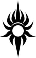 A bold, tribal inspired sun tattoo design, perfect for adding a touch of edgy style to your work vector
