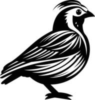 Black and white illustration of a bird in a stylized, graphic design style vector