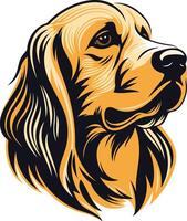Golden Retriever Portrait in a element Style vector