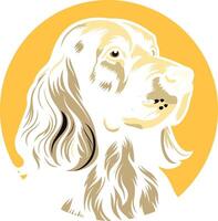 A Golden Retriever Dog in a Circular Background vector