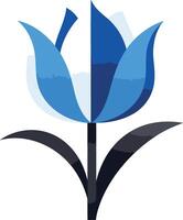 Abstract Blue Tulip Illustration vector