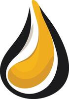 Abstract Yellow and Black Water Drop vector