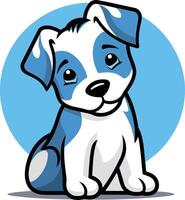 Cute Cartoon Puppy with Blue Patches vector