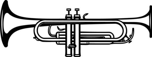 A simple line drawing of a trumpet, perfect for creating logos, illustrations, and graphic designs vector