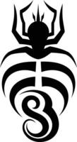 A tribal spider tattoo design, perfect for adding a touch of fierce style to your work vector