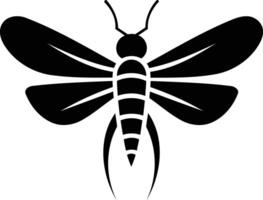 A simple, bold, and stylized silhouette of a moth vector