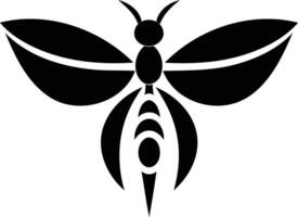 Simple yet striking black and white silhouette of a butterfly, perfect for logos, branding, or decorative design projects vector
