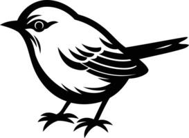 A simple yet striking black and white illustration of a bird, perfect for logos, branding, or any design project needing a touch of nature vector