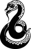 A bold, black and white illustration of a cobra in a classic tattoo style, perfect for designs, branding, or adding a powerful aesthetic to any project vector
