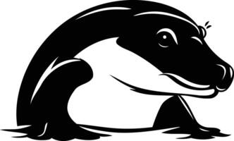 A bold and simplified silhouette of a badger, perfect for branding, logos, or illustrations vector