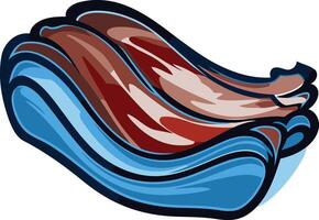 Abstract illustration of ribs on a blue background vector