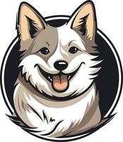 Smiling Dog in a Circle vector