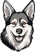 Portrait of a Smiling Husky Dog vector