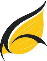 Abstract Leaf Design with Yellow and Black vector