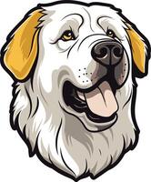 Portrait of a Smiling Great Pyrenees vector