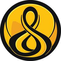 Abstract Design with Intertwined Black and Yellow Shapes vector