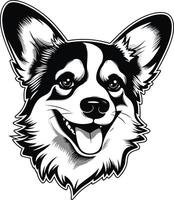Smiling Corgi Dog Head Illustration vector