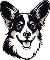 Portrait of a Happy Welsh Corgi vector