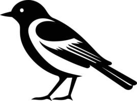 Simple black and white silhouette of a bird, perfect for use as a logo, icon, or design element vector