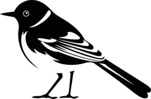Simple yet elegant black and white silhouette of a bird, perfect for logos, illustrations, and design projects vector