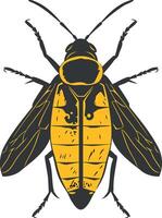 Stylized Illustration of a Yellow and Black Beetle vector