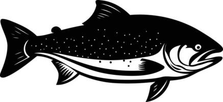 A simple, bold silhouette of a salmon fish, perfect for adding a touch of nature to your designs vector