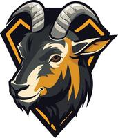 Goat Mascot Design with Diamond Shape vector