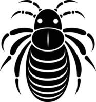 A simple, bold black and white illustration of a tick vector