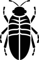 Simple black and white illustration of a beetle, perfect for use in educational materials, graphic design, or as a tattoo design vector