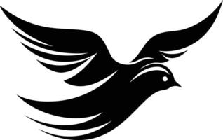 Simple yet powerful, this black and white silhouette of a bird in flight symbolizes freedom, peace, and hope vector